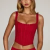 Cherith Lace Soft-Scoop Boned Corset Top σε True Red Cherith Lace Soft-Scoop Boned Corset Top σε True Red