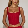 Cherith Lace Soft-Scoop Boned Corset Top σε True Red Cherith Lace Soft-Scoop Boned Corset Top σε True Red