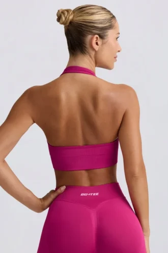 Define Luxe Αθλητικό σουτιέν με λαιμόκοψη σε χρώμα Berry