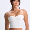 Edie Modal Twist-Front Bandeau Μπλούζα σε λευκό Edie Modal Twist-Front Bandeau Μπλούζα σε λευκό