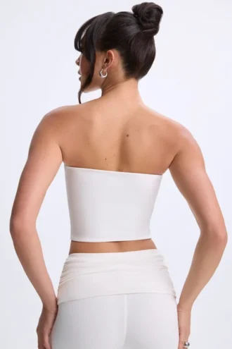 Edie Modal Twist-Front Bandeau Μπλούζα σε λευκό