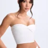 Edie Modal Twist-Front Bandeau Μπλούζα σε λευκό Edie Modal Twist-Front Bandeau Μπλούζα σε λευκό