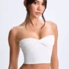 Edie Modal Twist-Front Bandeau Μπλούζα σε λευκό Edie Modal Twist-Front Bandeau Μπλούζα σε λευκό