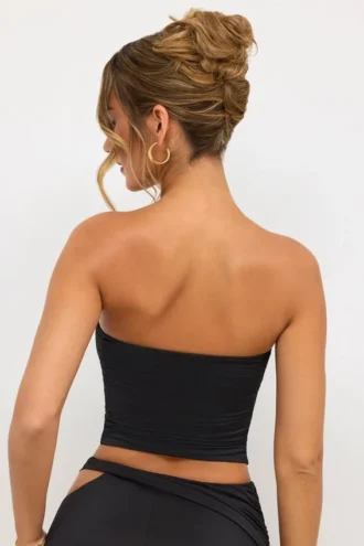 Eevi Jersey Strapless Plunge Neck Top σε μαύρο Eevi Jersey Strapless Plunge Neck Top σε μαύρο