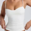 Esme Modal Ruched Layered Tank Top σε λευκό Esme Modal Ruched Layered Tank Top σε λευκό