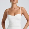 Esme Modal Ruched Layered Tank Top σε λευκό Esme Modal Ruched Layered Tank Top σε λευκό