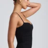 Esme Modal Ruched Layered Tank Top σε μαύρο Esme Modal Ruched Layered Tank Top σε μαύρο