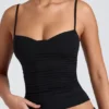 Esme Modal Ruched Layered Tank Top σε μαύρο Esme Modal Ruched Layered Tank Top σε μαύρο