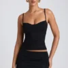 Esme Modal Ruched Layered Tank Top σε μαύρο Esme Modal Ruched Layered Tank Top σε μαύρο