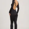 Eulalie Slinky Jersey Bow-Detail Ολόσωμη Φόρμα σε μαύρο