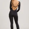 Eulalie Slinky Jersey Bow-Detail Ολόσωμη Φόρμα σε μαύρο