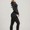 Eulalie Slinky Jersey Bow-Detail Ολόσωμη Φόρμα σε μαύρο