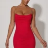 Femi Ruched Backless Μίνι Φορέμα σε κόκκινο Femi Ruched Backless Μίνι Φορέμα σε κόκκινο