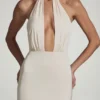 Φόρεμα Desiree με ανοιχτή πλάτη, λαιμόκοψη halter και ουρά ψαριού σε ιβουάρ Φόρεμα Desiree με ανοιχτή πλάτη, λαιμόκοψη halter και ουρά ψαριού σε ιβουάρ