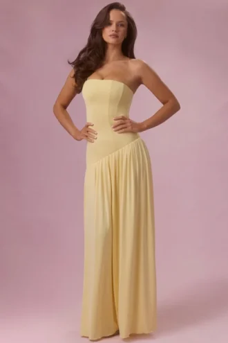 Φόρεμα Evelina Jersey Strapless σε χρώμα Butter Yellow