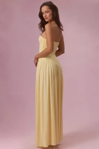 Φόρεμα Evelina Jersey Strapless σε χρώμα Butter Yellow