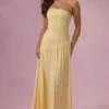 Φόρεμα Evelina Jersey Strapless σε χρώμα Butter Yellow