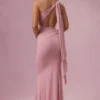 Φόρεμα για παράνυμφο Annelise από τζέρσεϊ σε ροζ χρώμα