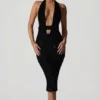 Φορέμα Harlyn με διακοσμητικά cut-out και ανοιχτή πλάτη σε μαύρο χρώμα
