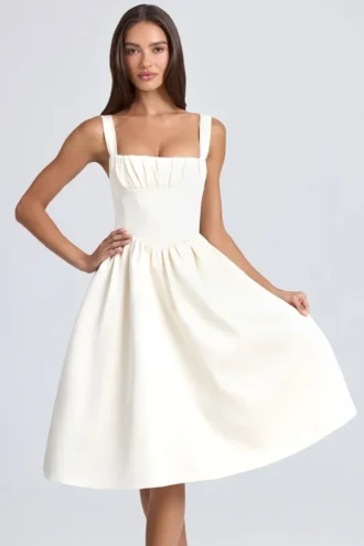 Φορέμα Marguerite Draped Corset Midaxi σε χρώμα ιβουάρ