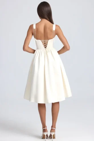 Φορέμα Marguerite Draped Corset Midaxi σε χρώμα ιβουάρ