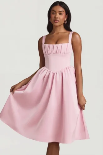 Φορέμα Marguerite Draped Corset Midaxi σε ροζ