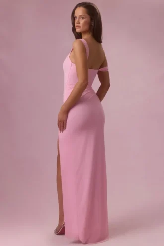 Φόρεμα Naelle Mesh Draped Corset σε ροζ χρώμα Candyfloss