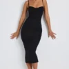 Φορέμα Nora Modal Ruched Layered Midaxi σε μαύρο Φορέμα Nora Modal Ruched Layered Midaxi σε μαύρο