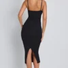 Φορέμα Nora Modal Ruched Layered Midaxi σε μαύρο Φορέμα Nora Modal Ruched Layered Midaxi σε μαύρο