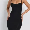 Φορέμα Nora Modal Ruched Layered Midaxi σε μαύρο Φορέμα Nora Modal Ruched Layered Midaxi σε μαύρο