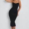 Φορέμα Nora Modal Ruched Layered Midaxi σε μαύρο Φορέμα Nora Modal Ruched Layered Midaxi σε μαύρο