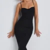Φορέμα Nora Modal Ruched Layered Midaxi σε μαύρο Φορέμα Nora Modal Ruched Layered Midaxi σε μαύρο