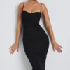 Φορέμα Nora Modal Ruched Layered Midaxi σε μαύρο Φορέμα Nora Modal Ruched Layered Midaxi σε μαύρο