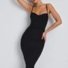 Φορέμα Nora Modal Ruched Layered Midaxi σε μαύρο Φορέμα Nora Modal Ruched Layered Midaxi σε μαύρο