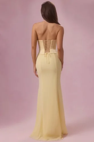 Φόρεμα παρανύμφου Avielle Satin Corset σε χρώμα Butter Yellow