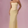 Φόρεμα παρανύμφου Avielle Satin Corset σε χρώμα Butter Yellow