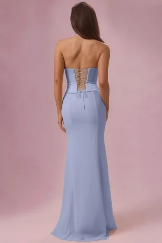 Φόρεμα παρανύμφου Avielle Satin Corset σε γαλάζιο χρώμα