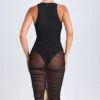 Φορέμα Safira Ruched Plunge Midaxi σε μαύρο χρώμα Φορέμα Safira Ruched Plunge Midaxi σε μαύρο χρώμα