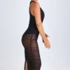 Φορέμα Safira Ruched Plunge Midaxi σε μαύρο χρώμα Φορέμα Safira Ruched Plunge Midaxi σε μαύρο χρώμα