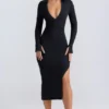 Φόρεμα Yael Modal Plunge V-Neck Midaxi σε μαύρο