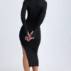 Φόρεμα Yael Modal Plunge V-Neck Midaxi σε μαύρο
