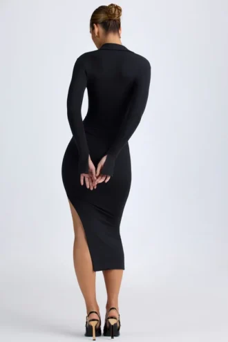 Φόρεμα Yael Modal Plunge V-Neck Midaxi σε μαύρο