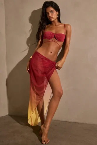 Gelato Ruched Midi Sarong σε κίτρινο πολύχρωμο
