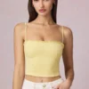 Hania Modal Broderie Anglaise Μπλούζα Camisole σε κίτρινο λεμόνι