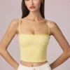 Hania Modal Broderie Anglaise Μπλούζα Camisole σε κίτρινο λεμόνι