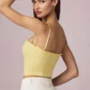 Hania Modal Broderie Anglaise Μπλούζα Camisole σε κίτρινο λεμόνι