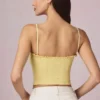 Hania Modal Broderie Anglaise Μπλούζα Camisole σε κίτρινο λεμόνι