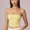 Hania Modal Broderie Anglaise Μπλούζα Camisole σε κίτρινο λεμόνι
