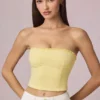 Hania Modal Broderie Anglaise Μπλούζα Camisole σε κίτρινο λεμόνι