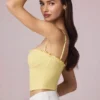 Hania Modal Broderie Anglaise Μπλούζα Camisole σε κίτρινο λεμόνι